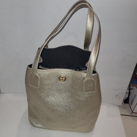 Tory Burch Michelle buckle tote bag mettallic leather medium large tote - Picture 13 of 13